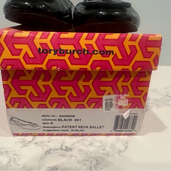 Tory Burch Black Patent Reva Flats Size 6 - Picture 1 of 11